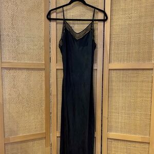 Vintage Y2K Victoria’s Secret Silk Black Maxi Slip Dress Grunge Y2K Women Size M